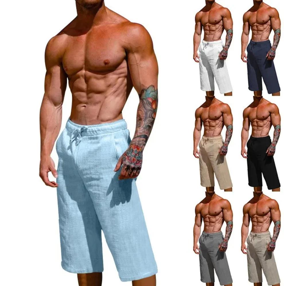Pantalon court en lin pour hommes