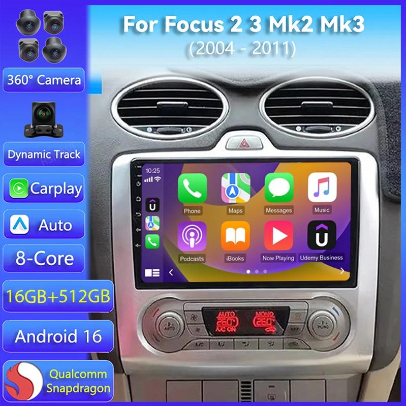 Android 15 pour Ford Focus 2 3 Mk2 Mk3 2004 2005 2006 2007 - 2011 autoradio Navigation lecteur multimédia WIFI + 4G GPS