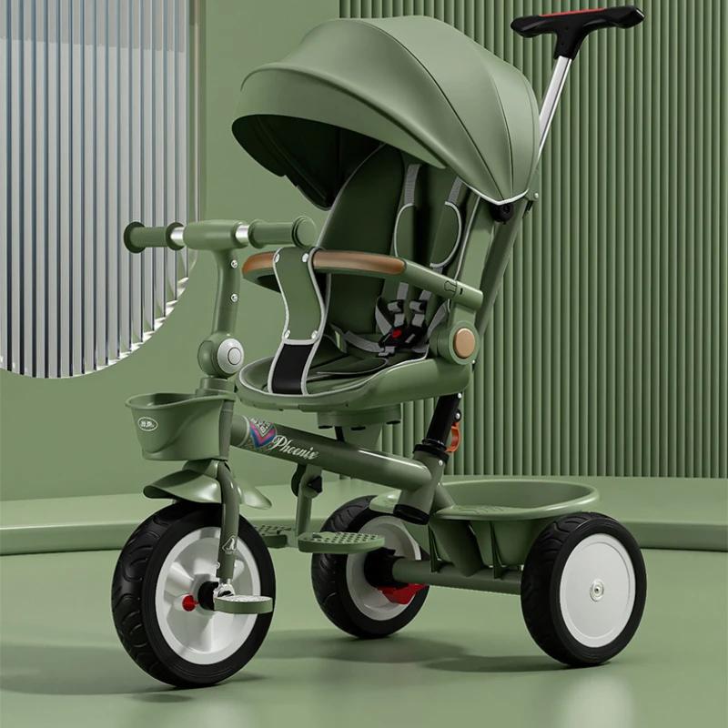 Poussette bébé Tricycle pour enfants peut s'allonger dans les deux directions grande poussette bébé poussoir bébé vélo pliable bébé vélo