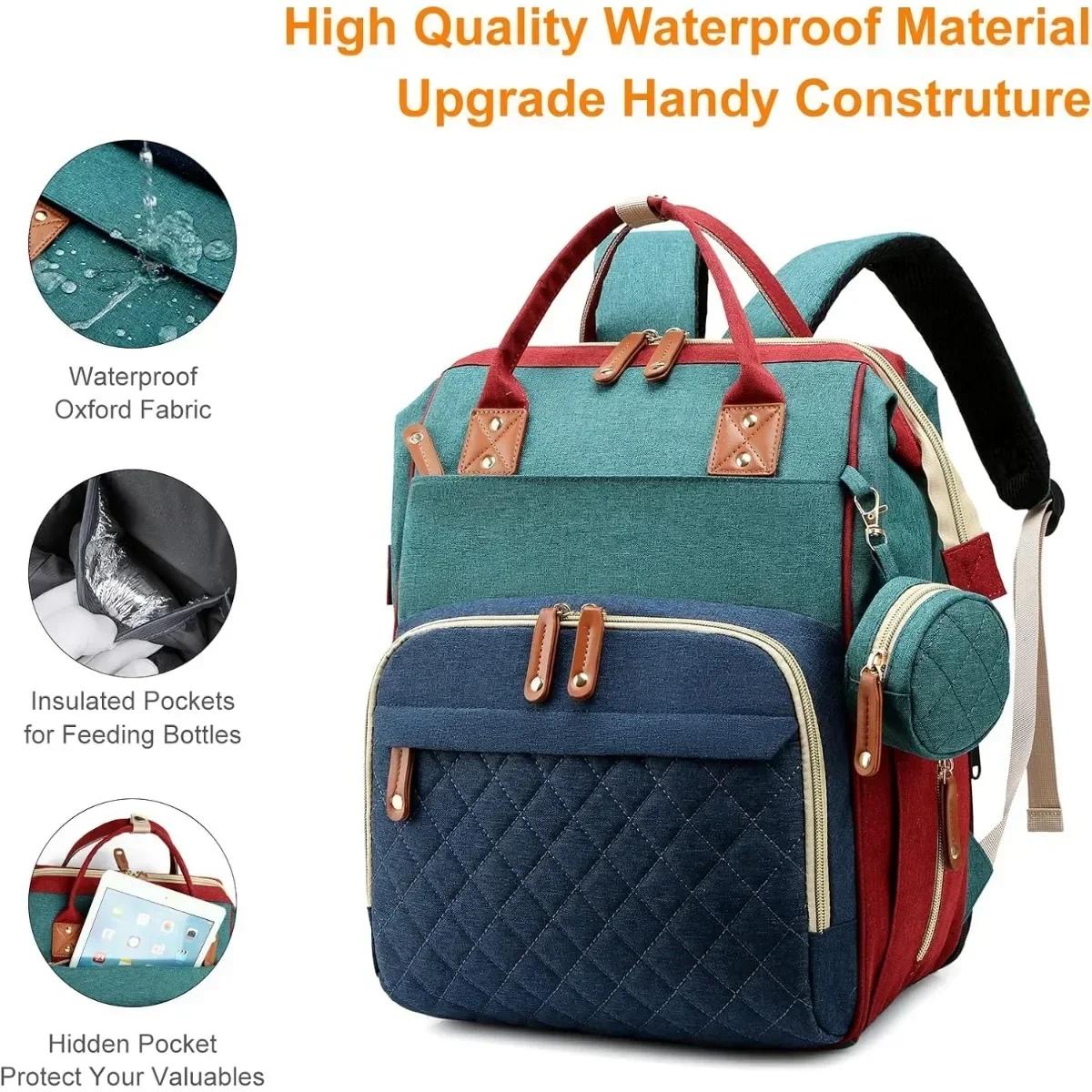 Sac à langer 3 en 1, sac à dos pliable