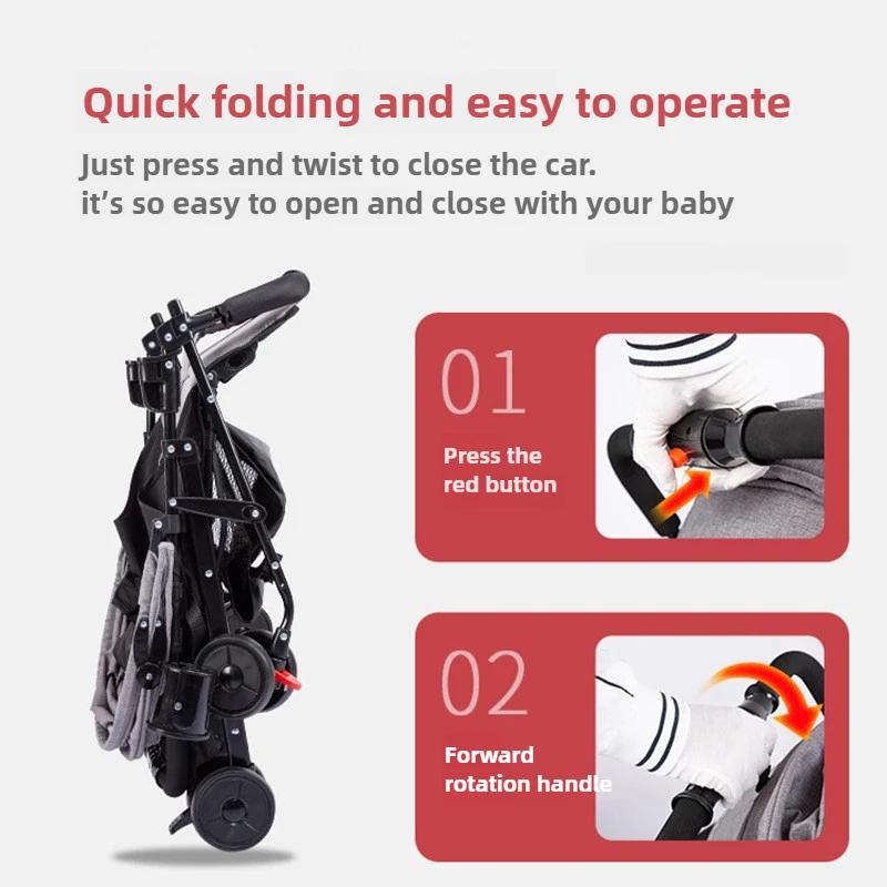 Poussette bébé pliable et légère pour s'asseoir et couché