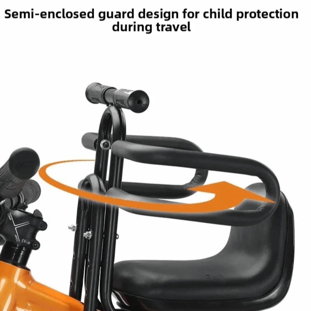 Siège enfant avant pour vélo VTT avec accoudoirs et pédales