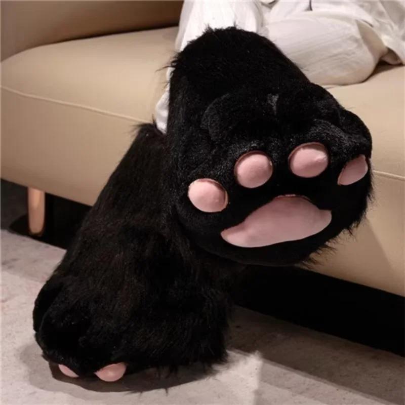 Kawaii Anime Cosplay patte de chat chaussons en peluche femmes chaud hiver maison pantoufles mignon cadeau pour les Fans