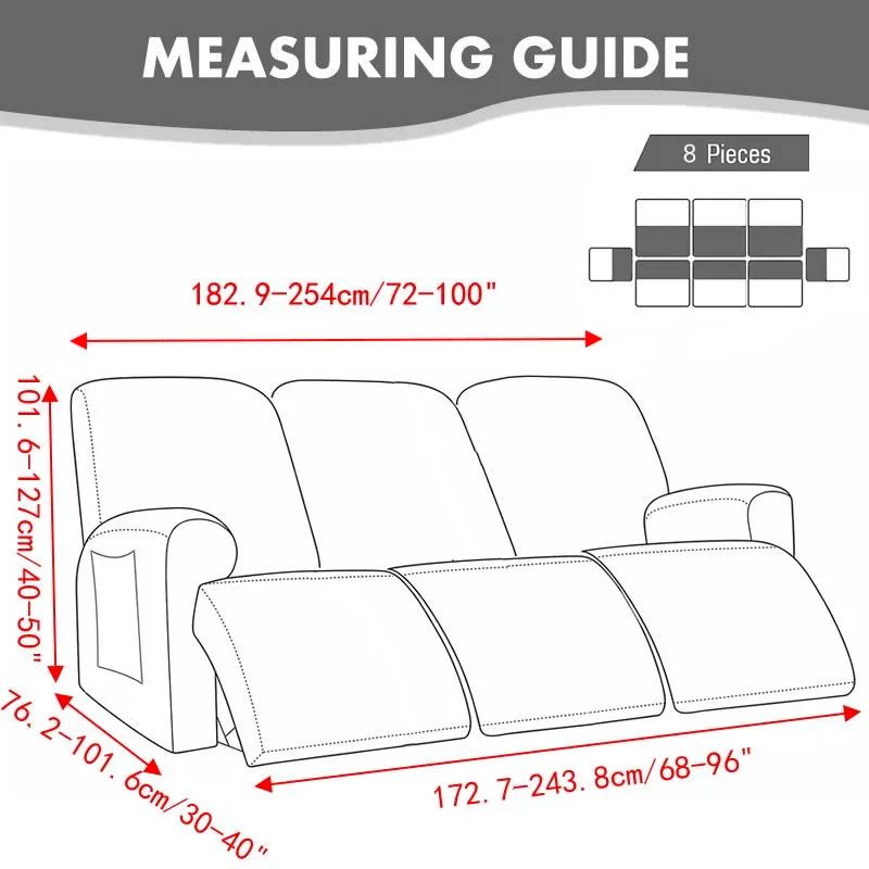 Housse de canapé inclinable extensible en velours