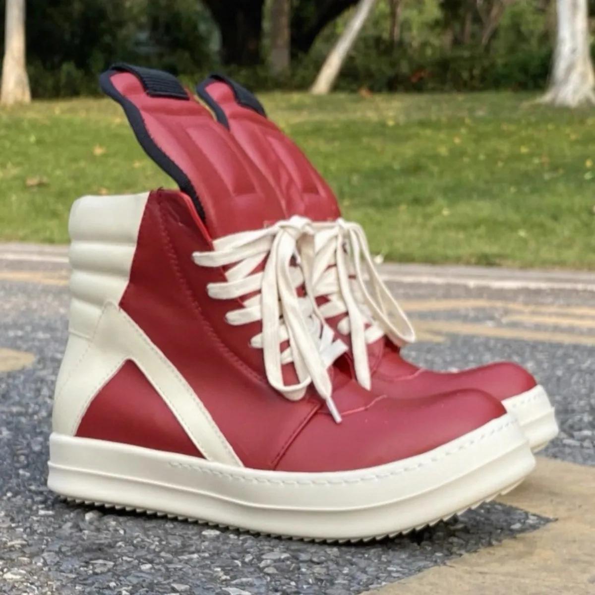 R-o baskets classiques en cuir noir chaussure haute botte noire en peau de vache hommes Sneaker fermeture éclair femmes