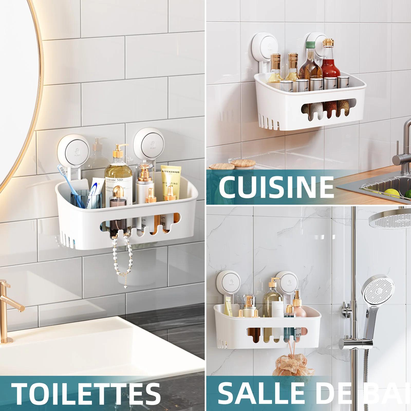 TAILI Étagère de douche d'angle à ventouse sans perçage