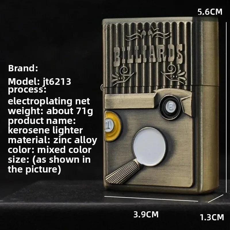 Briquet artisanal en Relief en métal, allume-cigare à meule rétro, accessoires pour fumer, briquets pour fumeurs