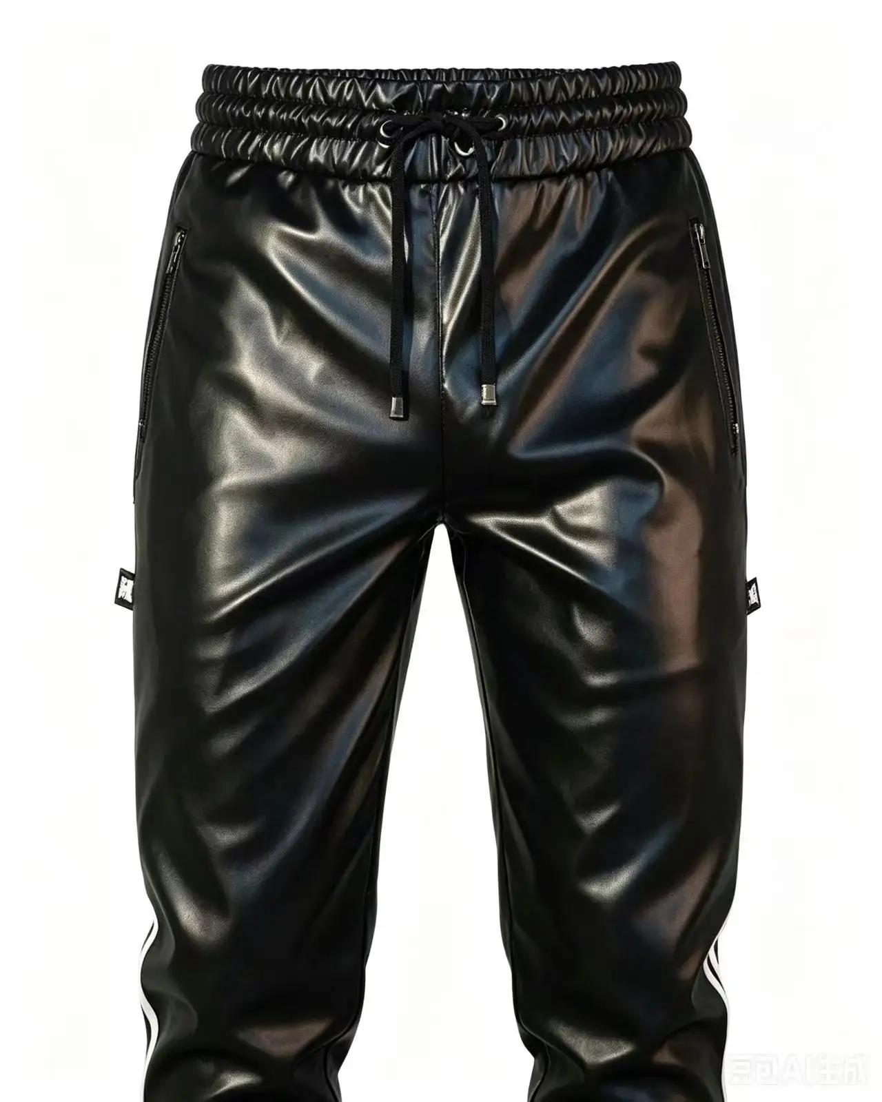 Costume à capuche en cuir PU pour hommes
