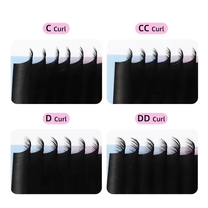 Rujade 5 cas / lot faux extensions de cils noir russe rouleau soie cils réguliers classiques extensi