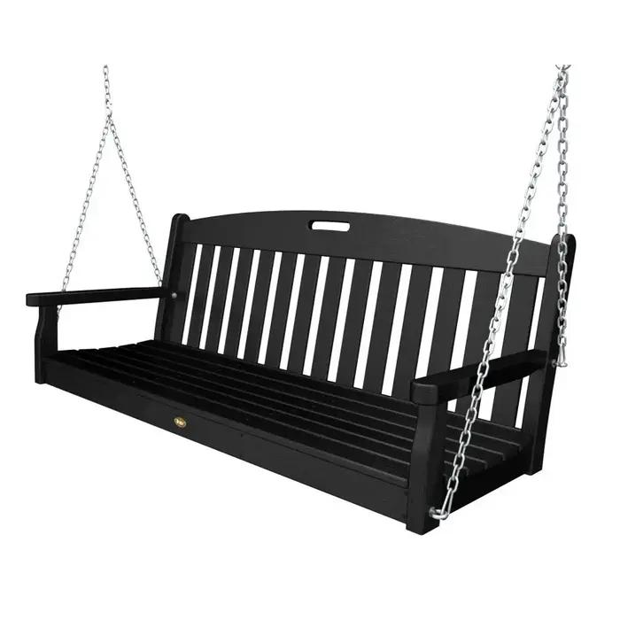 Fauteuil balançoire Adirondack toutes saisons résistant aux UV, couleur anthracite, pour jardin et v