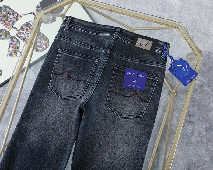 OECHSLI jean épais coton hommes 2025 automne hiver nouvelle broderie chaud haute qualité mode droite