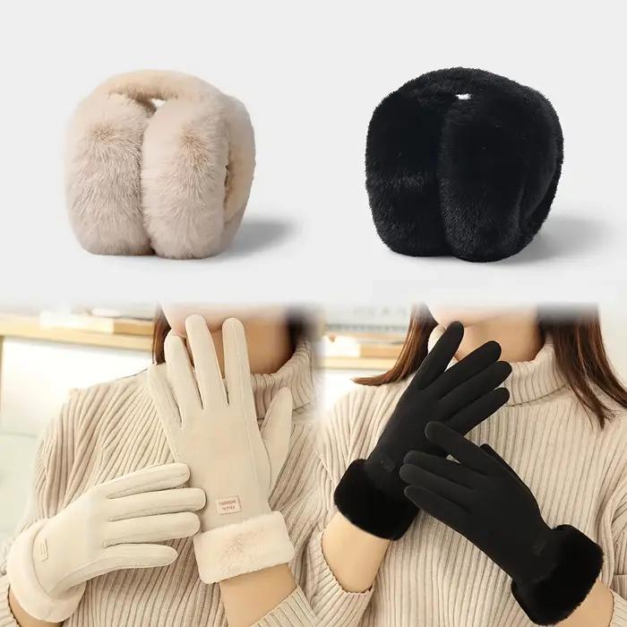 Gants d'hiver chauds pour femmes, compatibles avec les écrans tactiles, doublés de peluche, épais, p