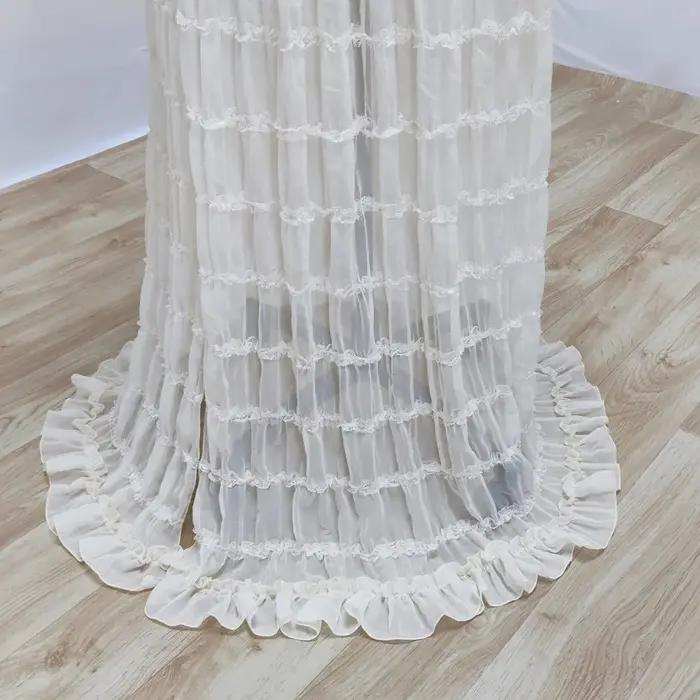 Robe de maternité plissée en mousseline de soie, Sexy, épaules dénudées, haut court, pour femmes enc