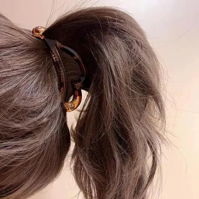 AWAYTR Vintage banane pince pour bouclés longs droites cheveux courts griffe femmes filles coiffure