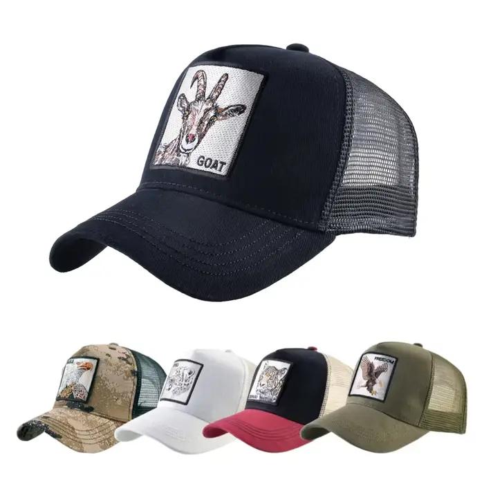 Casquettes de camionneur à la mode avec Patch de chèvre brodé, casquette de Baseball quatre saisons