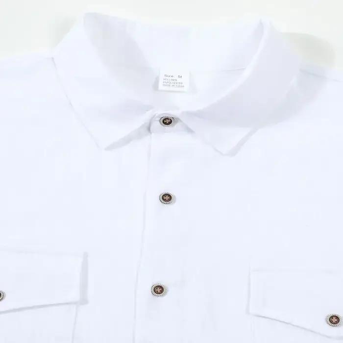 Nouvelle Chemise Décontractée Homme 2026 à Manches Longues avec Double Poche Poitrine
