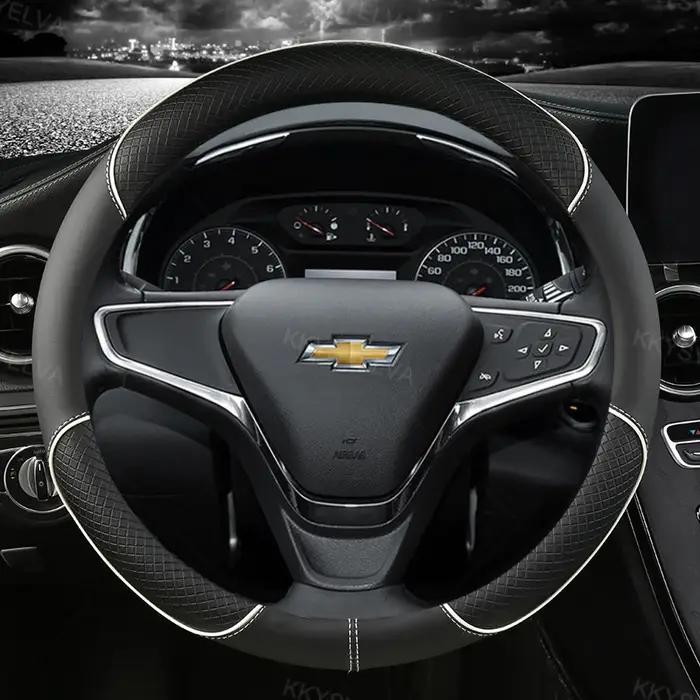 Housse de volant de voiture en cuir, 38cm, 15 pouces, pour Chevrolet Cruze Malibu Sail Spark Captiva