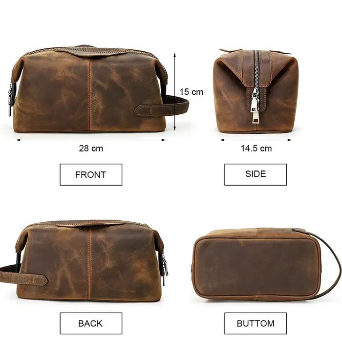 CONTACT'S – sac à cosmétiques suspendu pour hommes, pochette de rangement de voyage en cuir de cheva