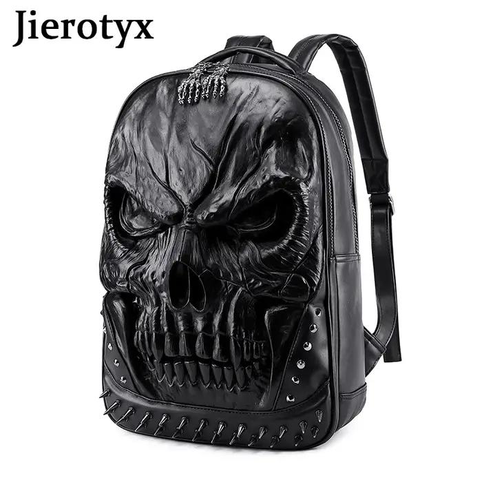 JIEROTYX sacs à dos pour femmes et hommes Steampunk gothique Rivet personnalité grande capacité voya