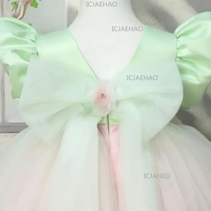 Robe de Princesse Lolita 2026 pour Enfants, Tenue de Cérémonie Formelle avec Appliques Florales 3D,