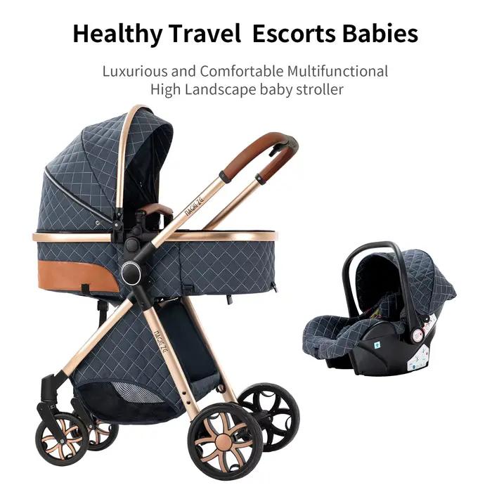 Poussette légère et portable pour bébé, système de voyage avec siège inclinable et panier de rangeme