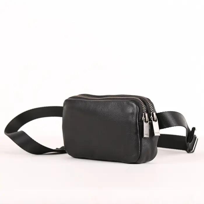 Sac de ceinture en cuir véritable pour hommes, nouveaux sacs de poitrine, petit messager fait à la m