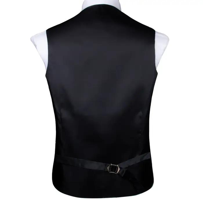 Ensemble de gilet jacquard, cravate, pochette, boutons de manchette et broche pour homme, pour costu