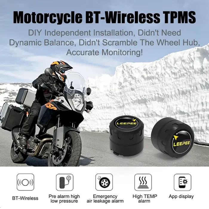 Moto TPMS 2 capteurs Bluetooth 4.0 5.0 système de surveillance de la pression des pneus Pit Bike tes