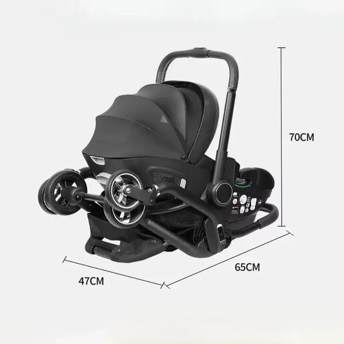 Poussette bébé rose 4-en-1 toute neuve. Poussette portable pour bébé, siège auto pour enfant, bercea