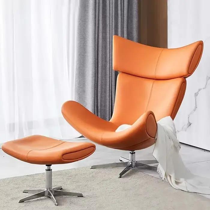 Chaises de Salon ergonomiques confortables, canapé nordique moderne en cuir, fauteuil inclinable de