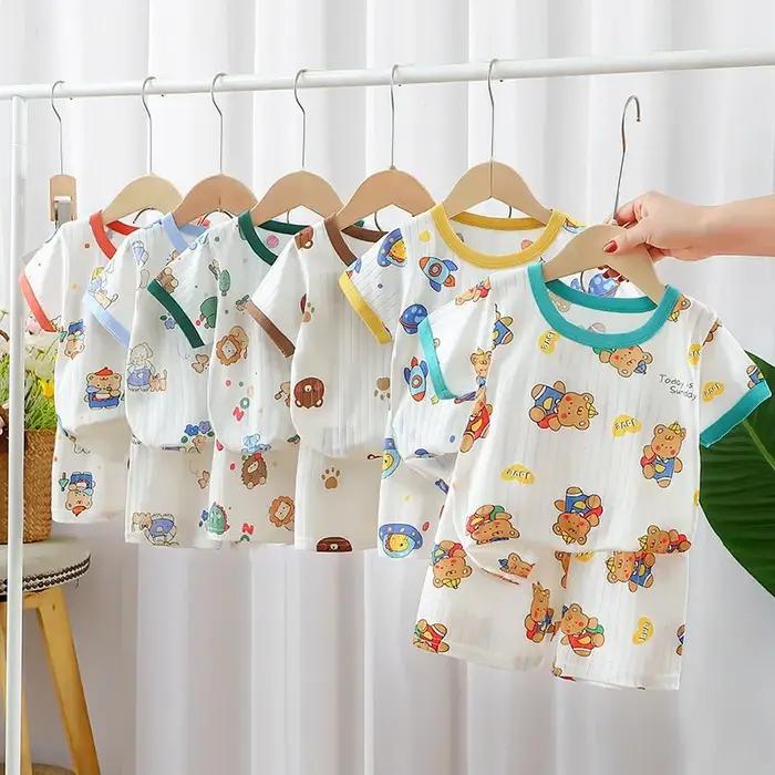 Vêtements d'été pour enfants, ensemble short à manches courtes, t-shirts pour bébés garçons et fille