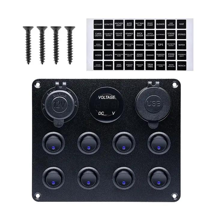 Panneau d'interrupteur à bascule, 5 boutons, 8 boutons, commande Usb pour voiture, camion, bateau ma