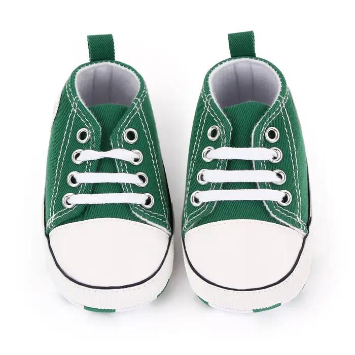 Baskets classiques en toile pour bébé, chaussures de marche coordonnantes, semelle souple, premiers