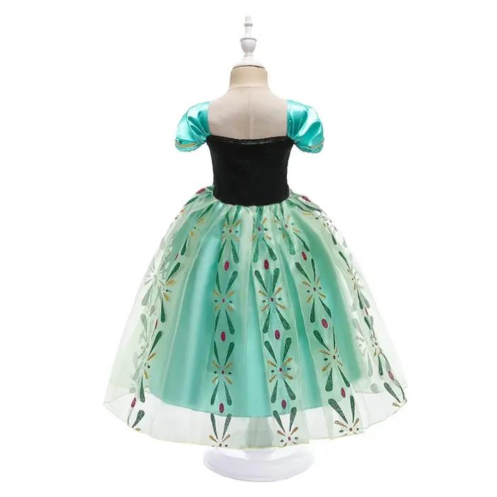 Robe Prinçesse Fille Anna Pour Enfants, Costume de Cosplay Pour Filles, Vêtements D'été Pour Hallowe