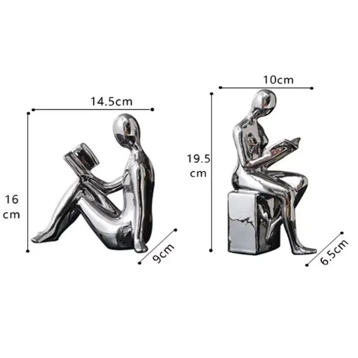 Moderne 1 ensemble/2 pièces en céramique fille Figure livre BlockBook étagère bouchon support serre-