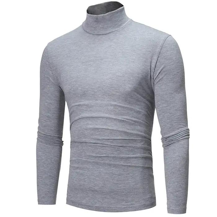 Sous-vêtements thermiques à col haut pour hommes, chemise mince coupe couvertes, t-shirt à manches l
