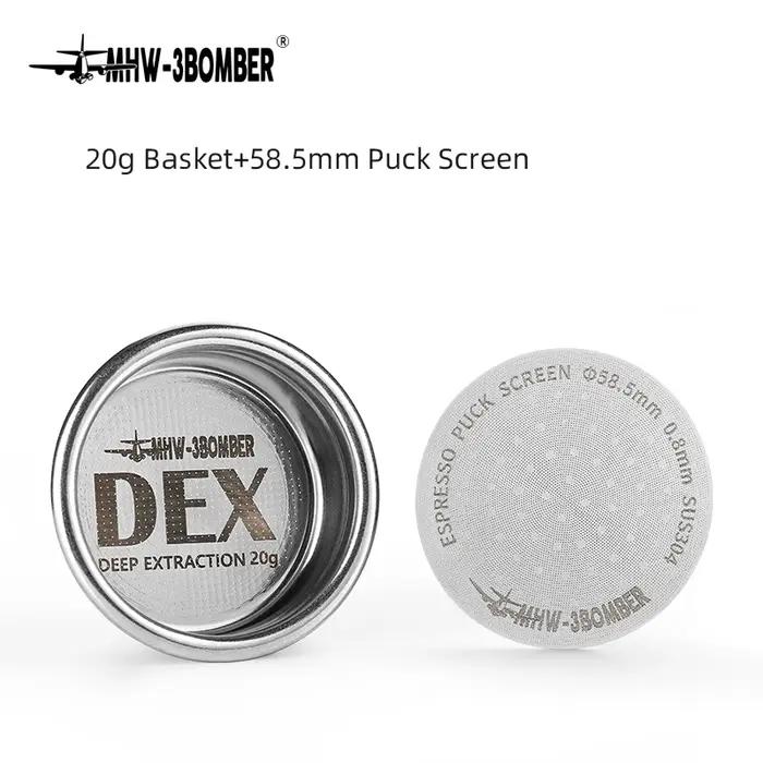 Panier-filtre à café expresso de précision MHW-3BOMBER DEX 58,5 mm avec tamis à pucks pour porte-fil