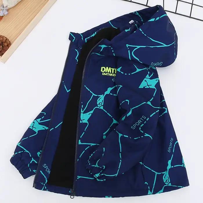 Veste extérieure épaisse imperméable pour garçon coupe-vent moderne avec capuche ajustable et poches zippées pour activités en plein air et école