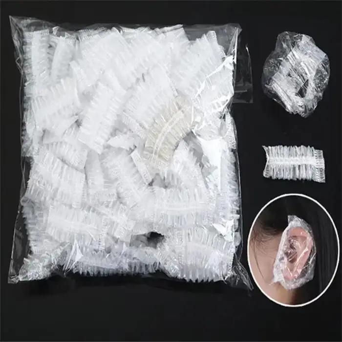 Cache-oreilles jetables pour Salon de coiffure, 100/200 pièces, couverture d'oreille transparente, P