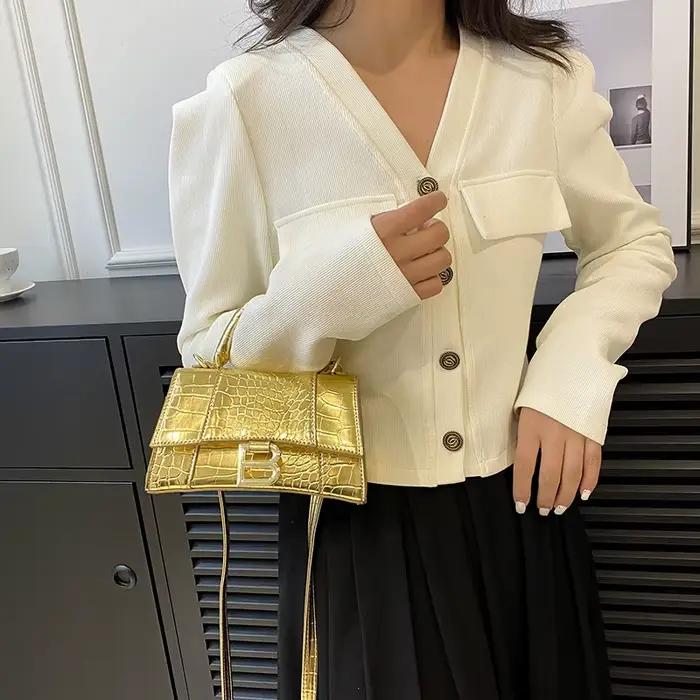 Sac à langer de luxe classique et élégant : Sac à main bandoulière pour femme au style vintage et gr