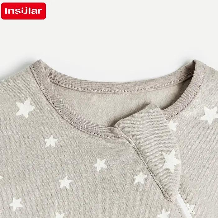 Sac de couchage bébé INSULAR 4 saisons sans manches - vêtement de maison doux avec fermeture éclair bidirectionnelle