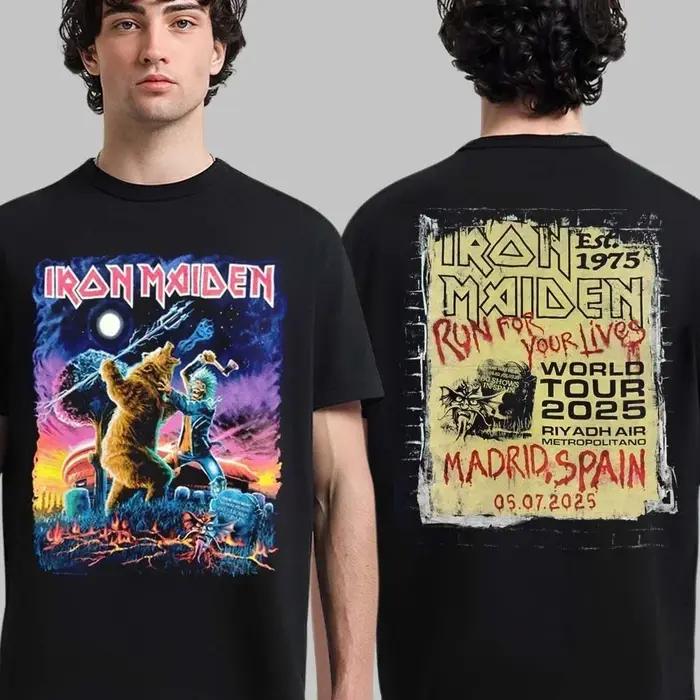 T-shirt graphique inspiré de la tournée mondiale du groupe de rock 2025 – T-shirt à manches courtes
