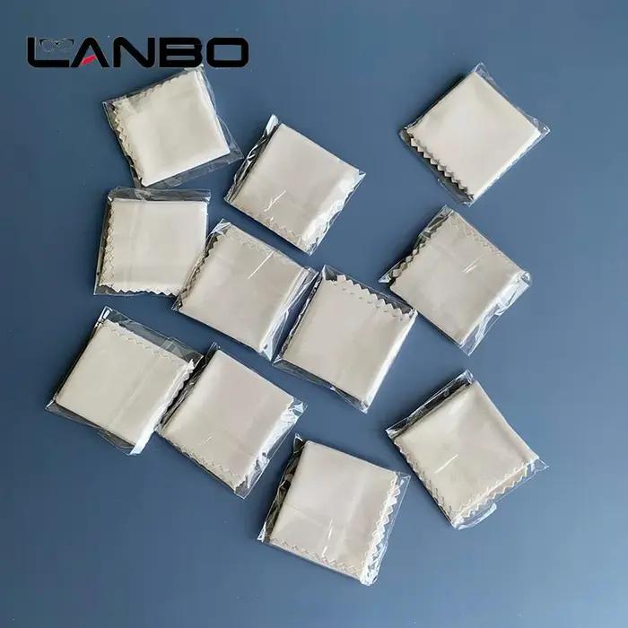 LANBO-Lingettes grises en microcarence, 100 pièces, 145x170mm, emballage individuel, pour lunettes,