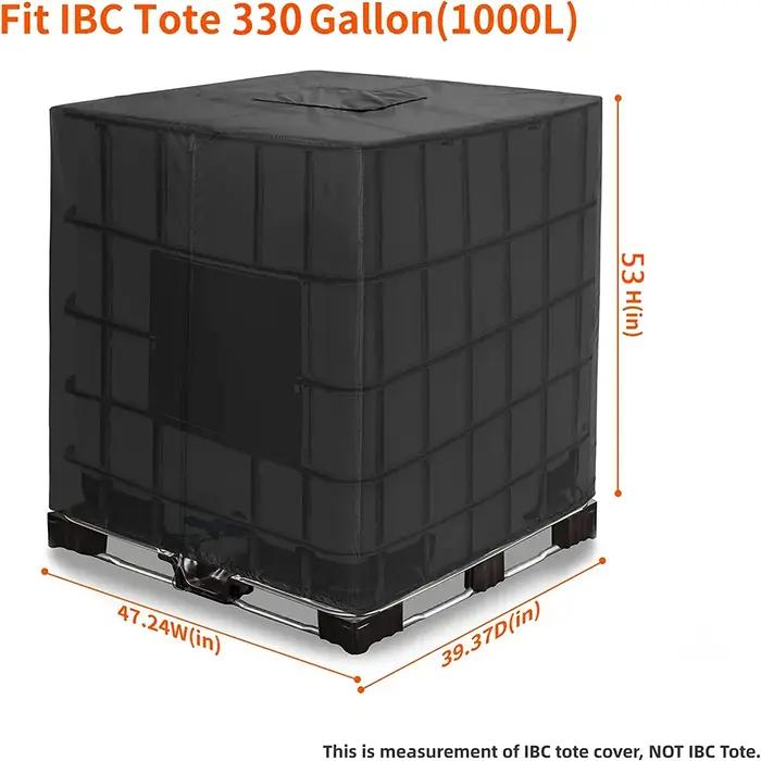 Juste fourre-tout IBC avec fermeture éclair de 330 gallons, 210D et 420D, matériau de protection sol