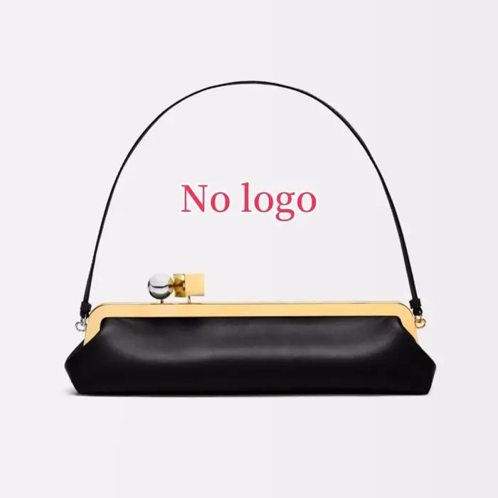 Pochette longue avec bandoulière amovible, sac Baguette à la mode pour femmes, sac à main à Clip de