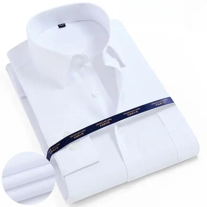 Chemise à manches longues pour hommes, couleur unie, basique, robe formelle, confortable, Business,