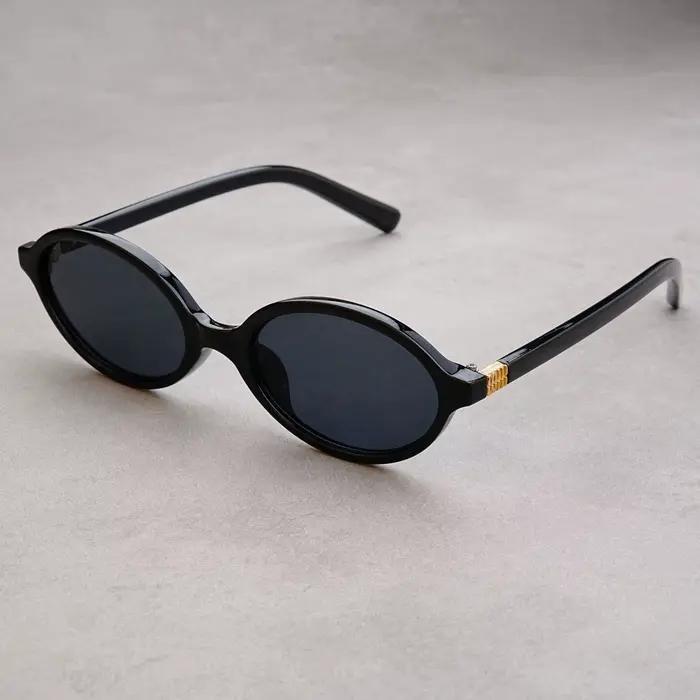 Nouvelles lunettes de soleil ovales pour femmes marque de mode noir petit cadre lunettes de soleil f