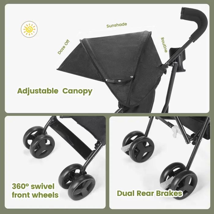 Wedyvko Poussette de Voyage Poussette de Voyage légère et Portable Design Poussette pour Enfants Pli