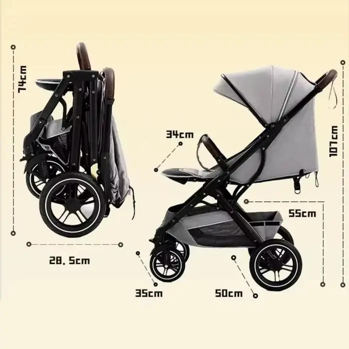 Poussette bébé ultra-légère, haute, portable, pour nouveau-né, avec amortisseurs, pour les 0-4 ans