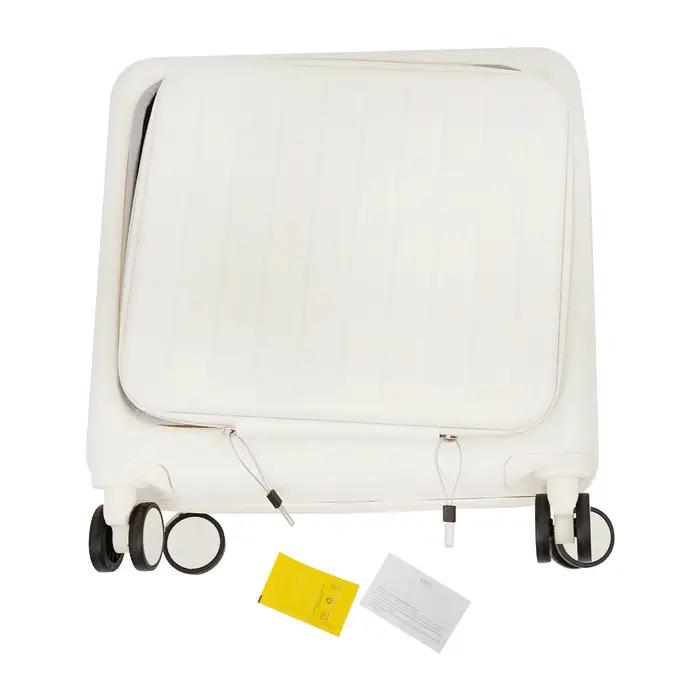 Valise cabine ABS 18 pouces avec ouverture frontale 180° ° Valise de voyage avec compartiment pour